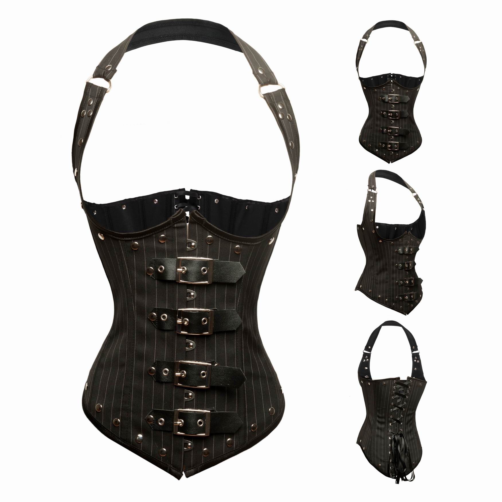 F9070 Sexy Black Halter Neck Underbust Corset